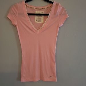 V neck ribbed tee